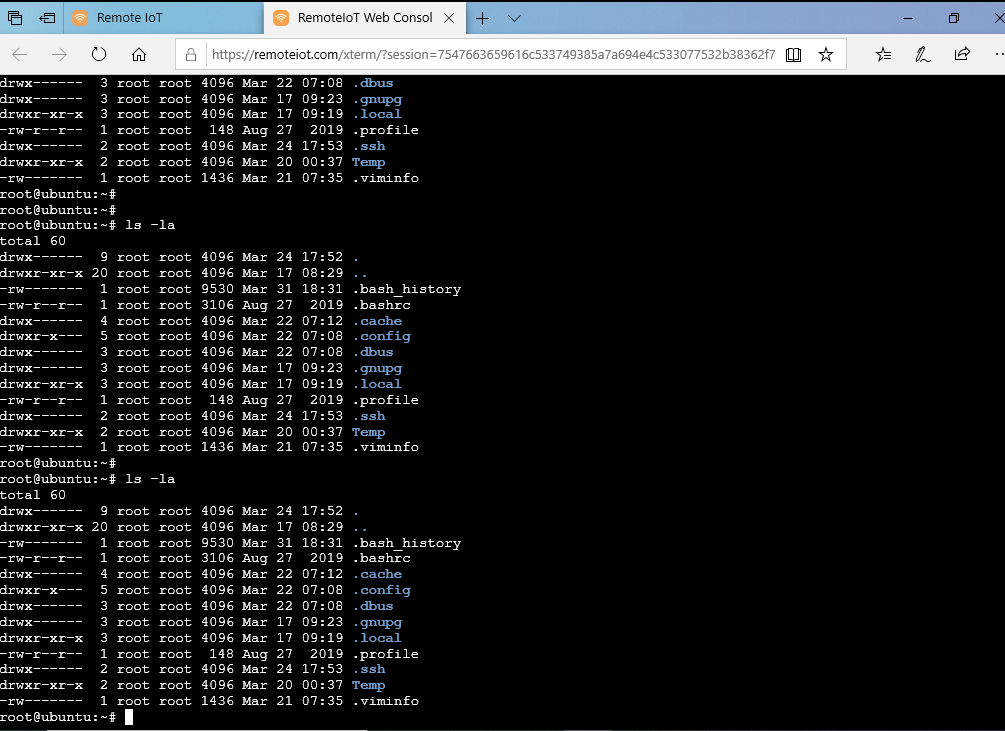 Remote Access Web via Web browser